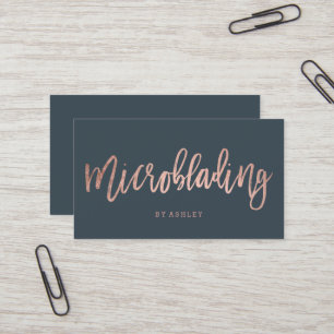 Microblading Rosengoldtypographieholzkohle Visitenkarte