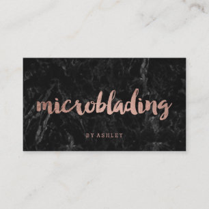 Microblading Rosengoldtypographieschwarzmarmor Visitenkarte