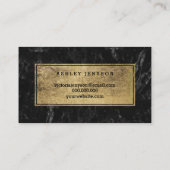 Microblading schicker Goldtypographieschwarzmarmor Visitenkarte (Rückseite)