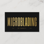 Microblading Schwarz und Gold  Visitenkarte (Vorderseite)