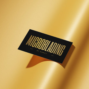 Microblading Schwarz und Gold  Visitenkarte