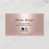 Microblading Silver Tropfen Rose Gold Typografie Visitenkarte (Rückseite)