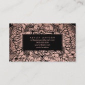 Microblading Typografie des Rosengoldblumenmandala Visitenkarte (Rückseite)