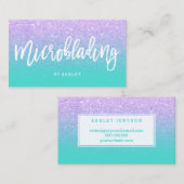 Microblading Typografie-Imitat-Lavendel-Glitter Visitenkarte (Vorne/Hinten)