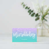 Microblading Typografie-Imitat-Lavendel-Glitter Visitenkarte (Stehend Vorderseite)