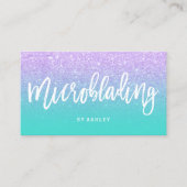 Microblading Typografie-Imitat-Lavendel-Glitter Visitenkarte (Vorderseite)