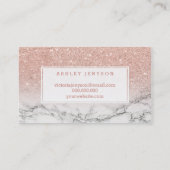 Microblading Typografie Rose Gold Glitzer Marmor Visitenkarte (Rückseite)