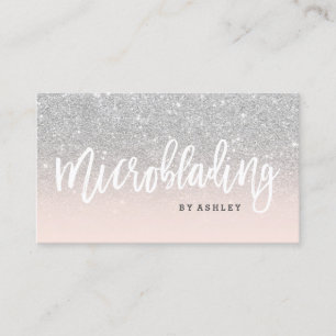 Microblading Typografie-Silber-Glitter erröten Visitenkarte