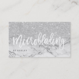 Microblading Typografiesilber-Glittermarmor Visitenkarte