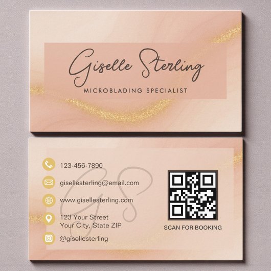 Microblading Watercolor QR Code Visitenkarte