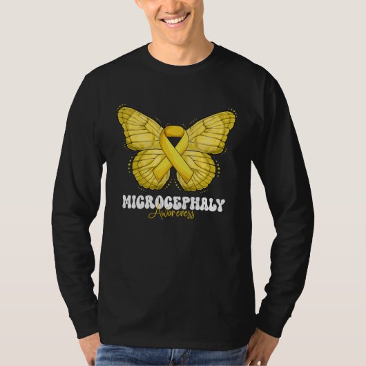Microcephaly Awareness Month Yellow Ribbon Butterf T-Shirt (Vorderseite)