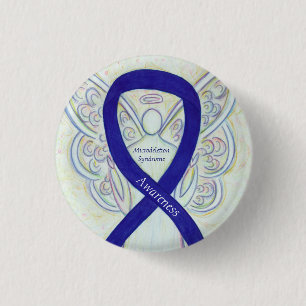 Microdeletion Syndrome Awareness Ribbon Angel Butt Button