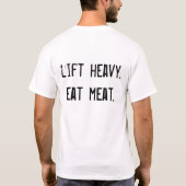 Microfaser-Nivellierung. HÜHER. ESSEN SIE FLEISCH. T-Shirt (Rückseite)