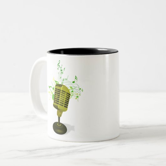 microfono con notas musicales zweifarbige tasse (Vorderseite Links)