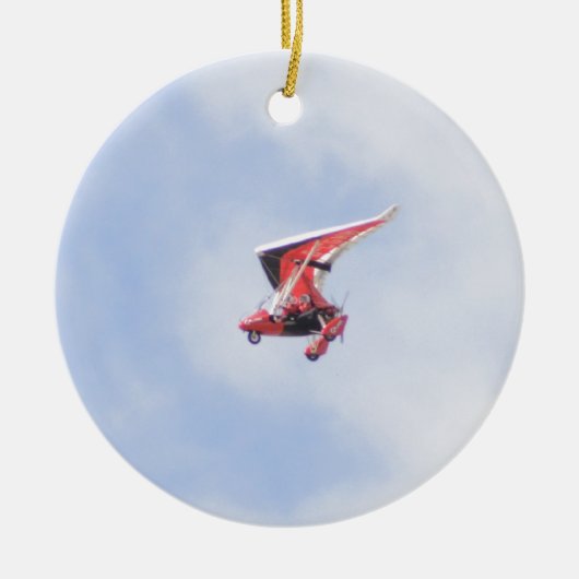 Microlight Flugzeug Keramik Ornament (Vorne)