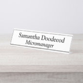 Micromanager White Schreibtischnamensplakette (Vorderseite )
