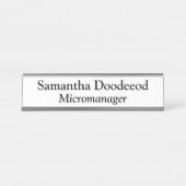 Micromanager White Schreibtischnamensplakette (Vorderseite )