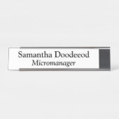 Micromanager White Schreibtischnamensplakette (Vorderseite )