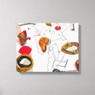 Micromanethiques Montage auf Zeichnungen Leinwand