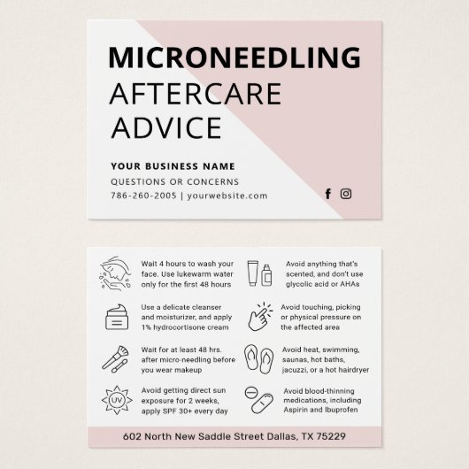 Microneedling Kollagen-Induktionskarte (Vorne & Hinten)