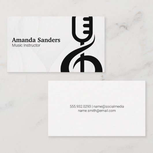 Microphone Musical Note Graphic Visitenkarte (Vorne/Hinten)