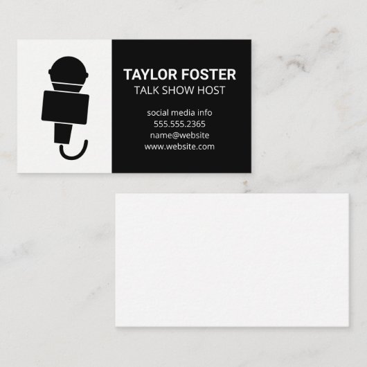 Microphone Singer | Talk Show Host Visitenkarte (Vorne/Hinten)