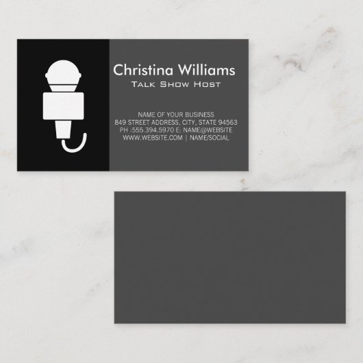 Microphone Singer Talk Show Visitenkarte (Vorne/Hinten)