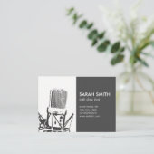 Microphone Singer Visitenkarte (Stehend Vorderseite)