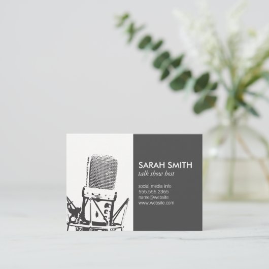 Microphone Singer Visitenkarte (Stehend Vorderseite)