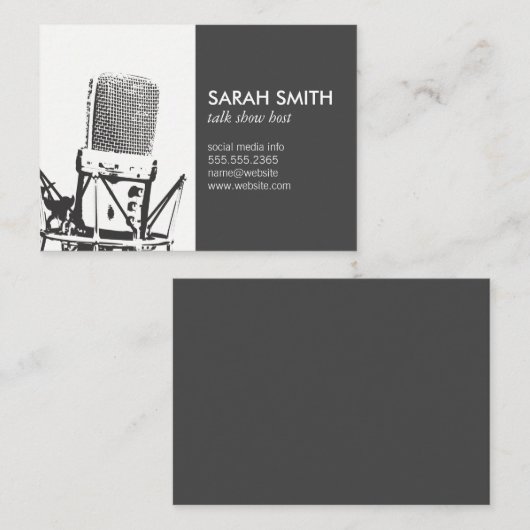 Microphone Singer Visitenkarte (Vorne/Hinten)