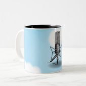 Microphone Sky Zweifarbige Tasse (Vorderseite Links)