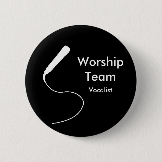 MicrophoneWhite, Sänger, WorshipTeam Button (Vorderseite)