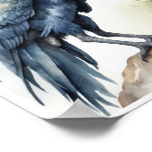 Microraptor Dinosaur Watercolor Poster (Ecke)