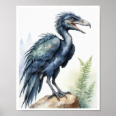 Microraptor Dinosaur Watercolor Poster (Vorne)
