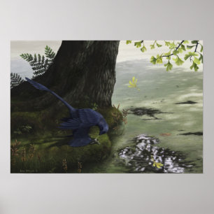 Microraptor Piscivory Druck Poster