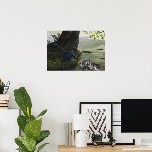 Microraptor Piscivory Print Poster (Heimbüro)