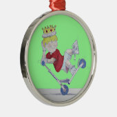 Microscooter Weihnachtsbaum-Verzierungs-Cartoon Silbernes Ornament (Rechts)