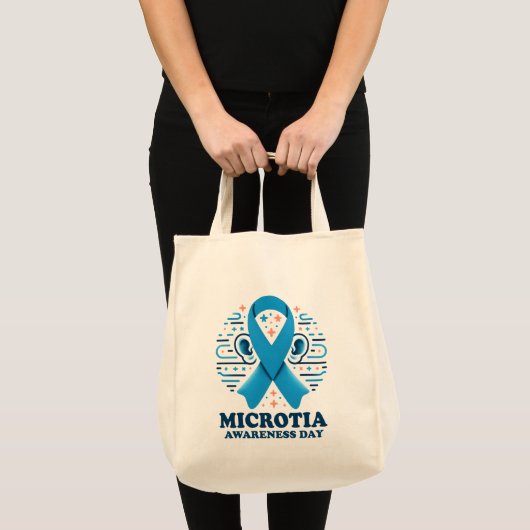Microtia Awareness National Day Oar Blue Ribbon Tragetasche (Vorderseite (Produkt))