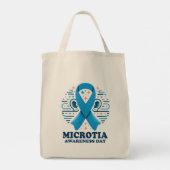 Microtia Awareness National Day Oar Blue Ribbon Tragetasche (Rückseite)