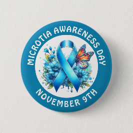 Microtia Blau-Bewusstseins-Tag-Schleife und Schmet Button