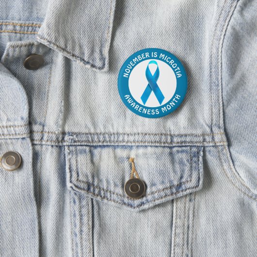 Microtia Blue Awareness Month Ribbon Button (Beispiel)
