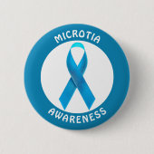 Microtia Blue Awareness Ribbon Button (Vorderseite)
