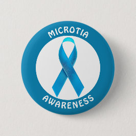 Microtia Blue Awareness Ribbon Button