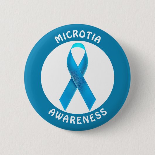Microtia Blue Awareness Ribbon Button (Vorderseite)