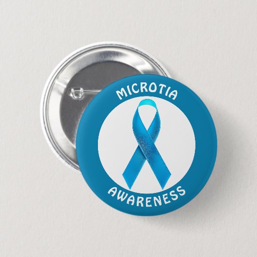 Microtia Blue Awareness Ribbon Button (Vorne & Hinten)