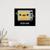 Microwave Funny Pun Dark BG Poster (Küche)