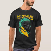 Microwave Funny Surfer Raven Bird Crow T-Shirt (Vorderseite)
