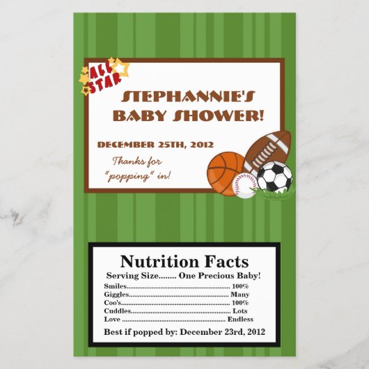 Microwave Popcorn Wrapper All-Star Green Flyer (Vorne)