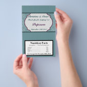 Microwave Popcorn Wrapper Aquamarin Blue Damask/St Flyer (Handgriff)
