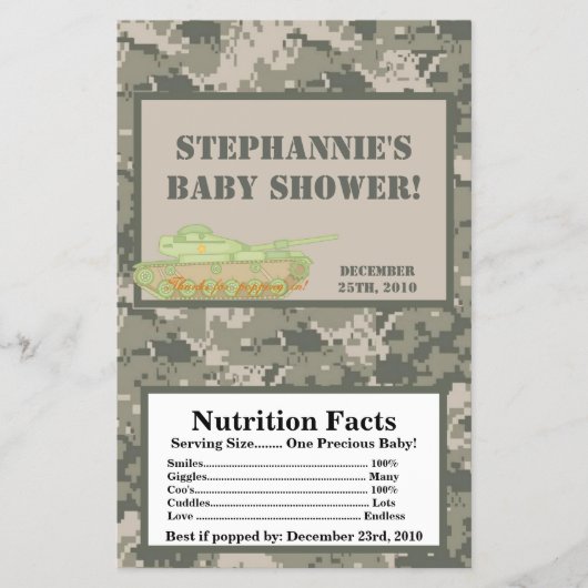 Microwave Popcorn Wrapper ARMY ACU Camoflauge Camo Flyer (Vorne)